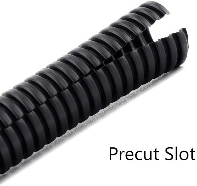 ZhiYo 50FT 3/8” Wire Loom Split Tubing Auto Wire Conduit Flexible Cover | High Temperature Heat Resistant -40F to 257F | Plastic Cover for Electrical Wires & Cables