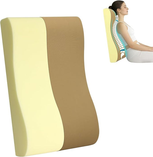 2-in-1 Neck Pillow Lumbar Support Pillow for Recliner Couch & Nursery Glider Chairs- High-Resilient Foam Cushion Ergonomic Back Support for Comfort in Rocking, Feeding, Nursing Brown S