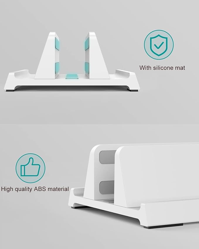 Verticle Laptop Stand,Adjustable Vertical Laptop Stand for Desk，Compatible with 11-inch to 17.3-inch Computer Stand for Laptop(White)