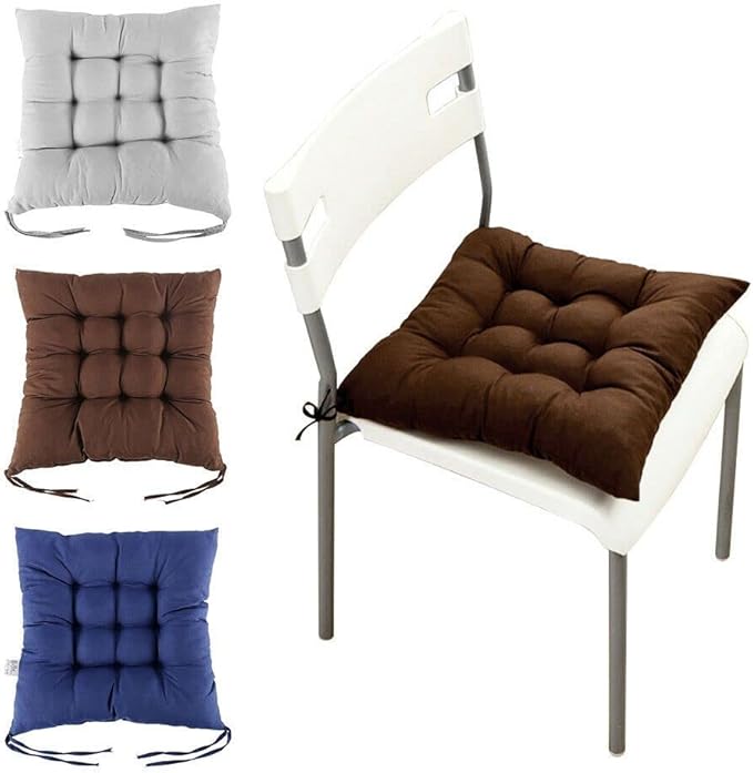 Indoor Chair Cushions Non-Slip Thicken Seat Cushion for Indoor Outdoor Dining Chair Office Chair Desk Chair(Black)