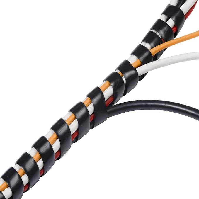 Spiral Cable Wrap - 9.8 Ft 5/8" Spiral Wire Wrap Cord Covers Bundle Sleeve Hose for Computer Electrical Wire Organizer (5/8 Inch-9.8Ft, Black)