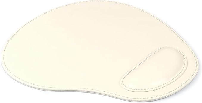Londo PU Leather Oval Shape Non-Slip Mousepad with Wrist Rest Support, Waterproof Surface, Comfort Memory Foam, Light Ergonomic Design Mouse Pad for Laptop, Desktop
