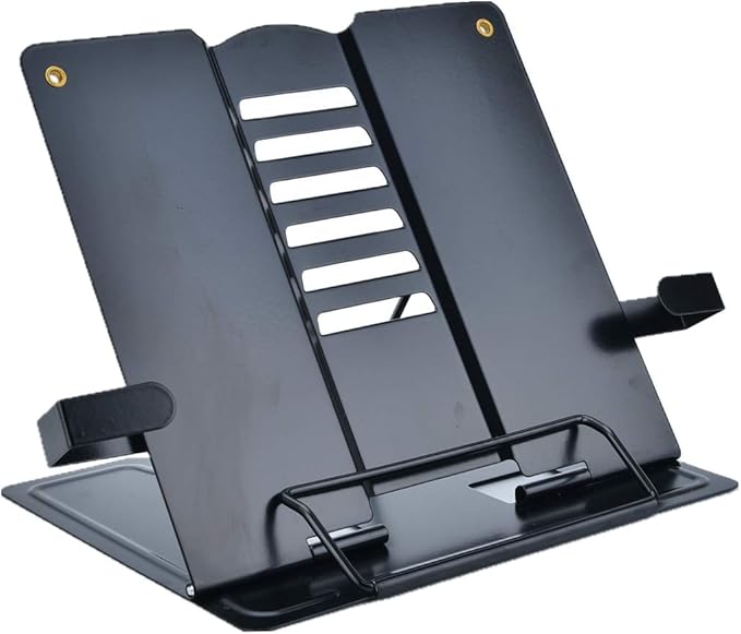 Citmage Desk Book Stand Document Holder Heavy Duty Metal Reading Stand Black for Book Magazine Menu iPad Music Score Speech Draft with 6 Adjustable Positions (Upgrade Edition)