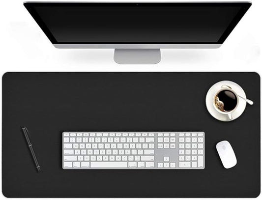 17 X 36 Inch Office Desk Pad Table Protector on Top of Desks PU Leather Desk Blotter Laptop Computer Gaming Under Keyboard Mouse Pad Waterproof Writing Mat Desktop Cover for Women Men Kids Girls Black