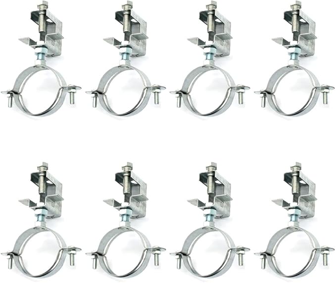 Conduit Hanger with Beam Clamp & Pipe Support Bracket (8 Pcs) - 2" (51mm) Cable Clamps for I-beam Installation