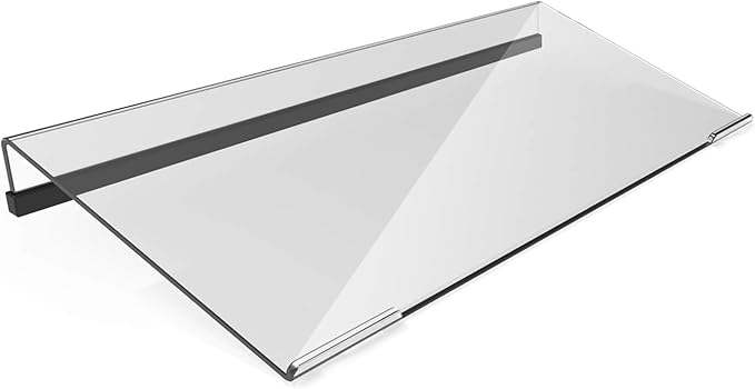 KOTEMON Mini Computer Keyboard Stand-11.8'' x 5.1''-Small Computer Keyboard Tray Acrylic Keyboard Holder for 78 Keys Universal Compact Keyboard, with Black Silicone Strip, Clear