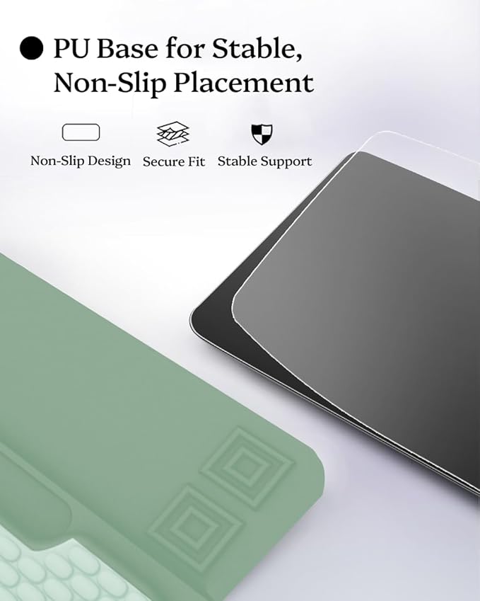 Wrist Rest for Computer Keyboard, 2 in 1 Keyboard Wrist Support Pad, Memory Foam Keyboard Riser Holder Lift Tray with Wrist Pad for Easy Typing for Office Desk, Home, School (Green)