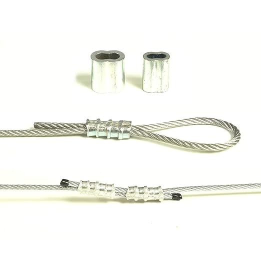 Aluminum Crimping Loop Sleeve for 5/32" Diameter Wire Rope and Cable (5/32" 50PCS)