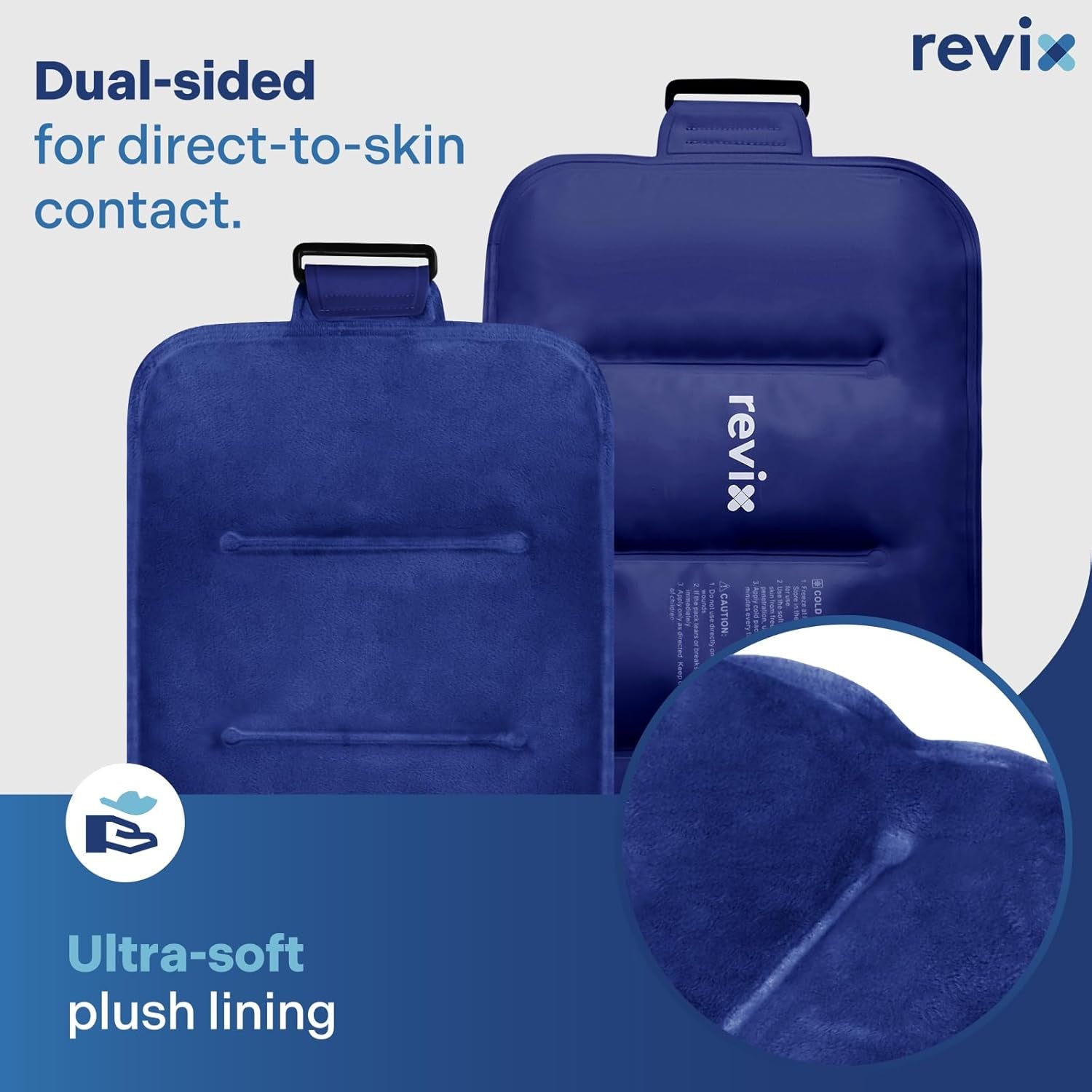 Ice Pack for Injuries Reusable Gel for Lower Back & Shoulder, Navy | 16X9In Full Coverage for Lower Back, Shoulder, Hip & Knee, Cold Compress Therapy, Hands-Free Strap, Long-Lasting Gel