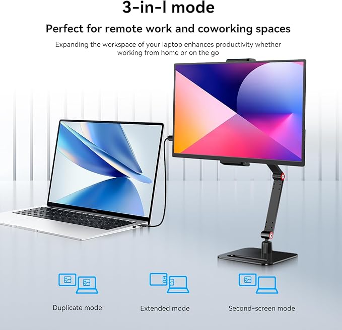 14 Inch Touchscreen Portable Monitor with Stand, 1920x1200 IPS HDR Ultra Slim USB-C HDMI External Display for Laptop Phone Switch