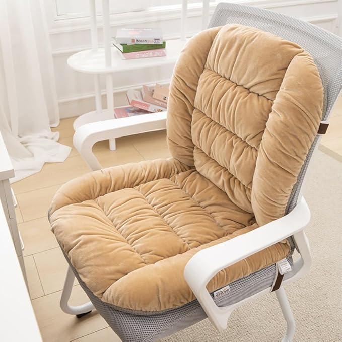 Desk Chair Cushion Office Chair Cushion Seat Cushion with Back Support Integrated Pad with Fixed Band for Sedentary Individuals