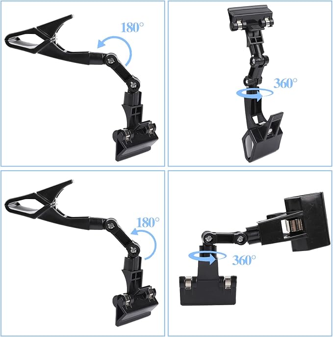2 Pack Document Holder Adjustable for Typing Flexible Documents Holder Foldable Paper Copy Holder Clip Rotatable Handy Artist Supplies Holder for Computer Monitor Canvas Clamp