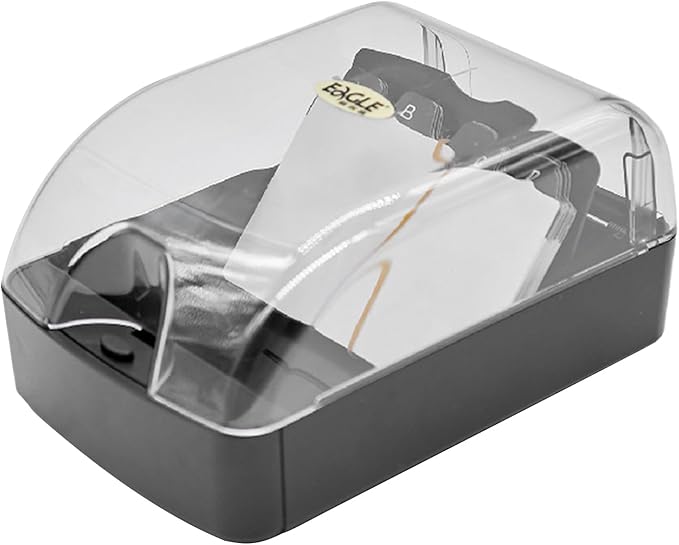 Business Card Holder, 350-Card Capacity Business Card File Plastic Storage Box with Transparent Tilted Lid, Dust-Proof Desktop Organizer for Office Reception(SIZE:S)