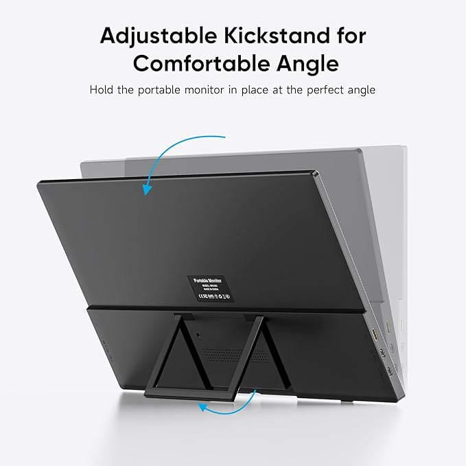 Portable Monitor 15.6'' FHD 1080P Laptop Monitors USB-C HDMI Travel Monitors for Laptop, Ultra-Slim IPS HDR Display w/Speakers, External Small Display for PC Phone Mac Xbox PS5/4 Switch