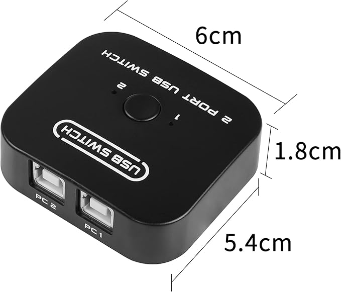 USB Printer Sharing KVM Switch, Switching Without Drivers. Share Keyboard Mouse Scanner with Desktop Controller and 2 USB Printers Cables (1.5 M)