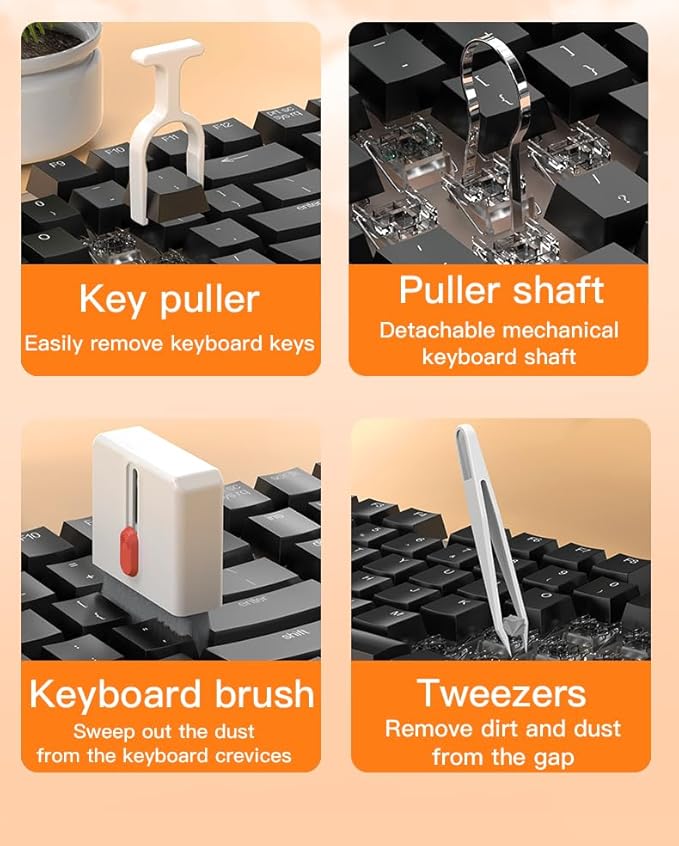32-in-1 Multi-Functional Cleaning Kit for Electronics Including Headphones,Mobile Phones,Computer,Monitor,Lens and etc, Compact and Portable Design, White