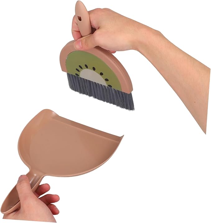PRETYZOOM Mini Travel Cleaning Kit Floor Sweeper Dustpan and Small Brush for Desktop Cleaning