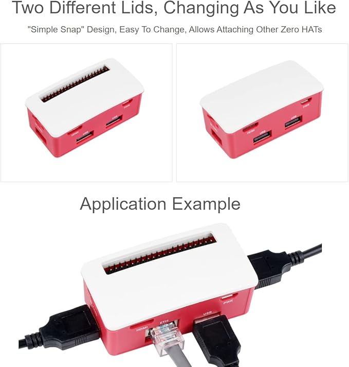 waveshare Ethernet/USB HUB HAT B with Box ABS Case for Raspberry Pi Zero/Zero W/2 W/Zero WH/2 WH,PC,with 1 RJ45 10/100M Ethernet Port, 3 USB Ports Compatible with USB2.0/1.1