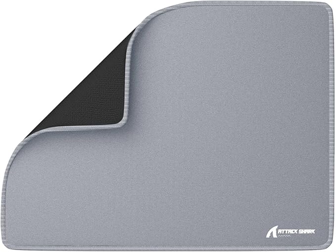 ATTACK SHARK CM02 Gaming Mouse Pad for Esports Speed Mouse mats for Desk Waterproof Surface Stitched Edges and Anti-Slip Rubber Base Size M Laminate 16.14” x 12.2” x 0.16” Gray