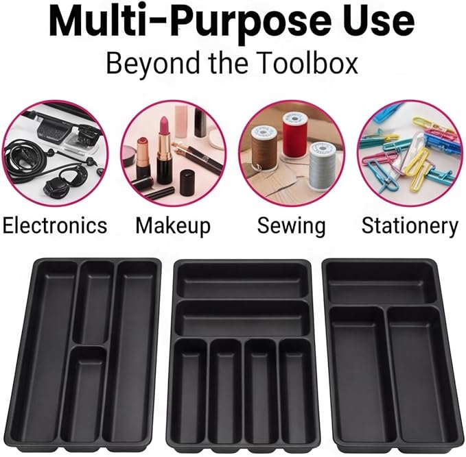 6 Pcs Tool Box Organizer Tray Divider Set for U.S. GENERAL Mini Steel Toolbox,Tool Desk Drawer Organization, Toolbox Accessories&Organizer,Storage Solution for Screws, Bits & Tiny Tools