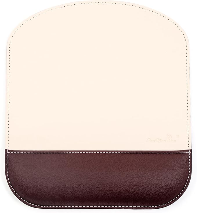 Begin Office Square Leather Mouse Pad with Wrist Rest Non-Slip Design, Business Style Gaming PU Mousepad for Learners, Workers &Computer Users.