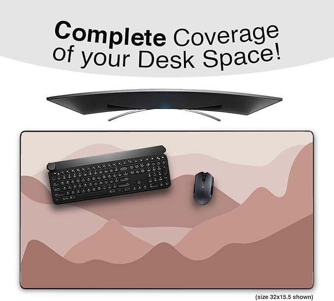 Large Gaming Desktop Pad with Mountain Landscape Design, Extended Desktop Mat for Keyboard and Mouse (Multicolor 2, 18 x 12 inches)