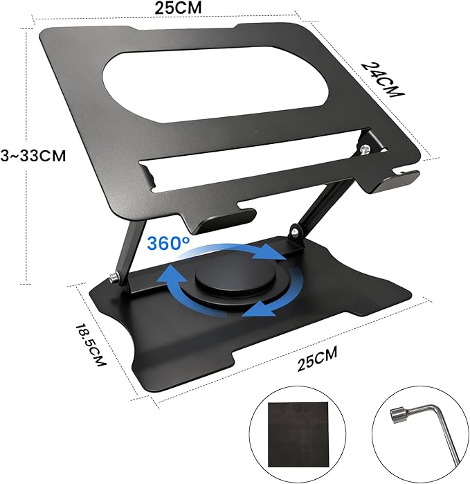 Installation-Free Laptop and Tablet Stand, Foldable Cooling Stand, Rotating Monitor Lift Stand