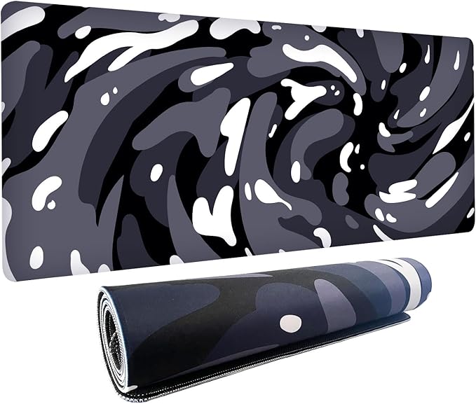 Fluid Pattern XXL Mouse Pad,Super Thick Waterproof Fluid Pattern Large Gaming Mousepad with Stitched Edge,Mouse Computer Desk Accessories,Non-Slip Base Mouse Keyboard Mat 800X400X4mm