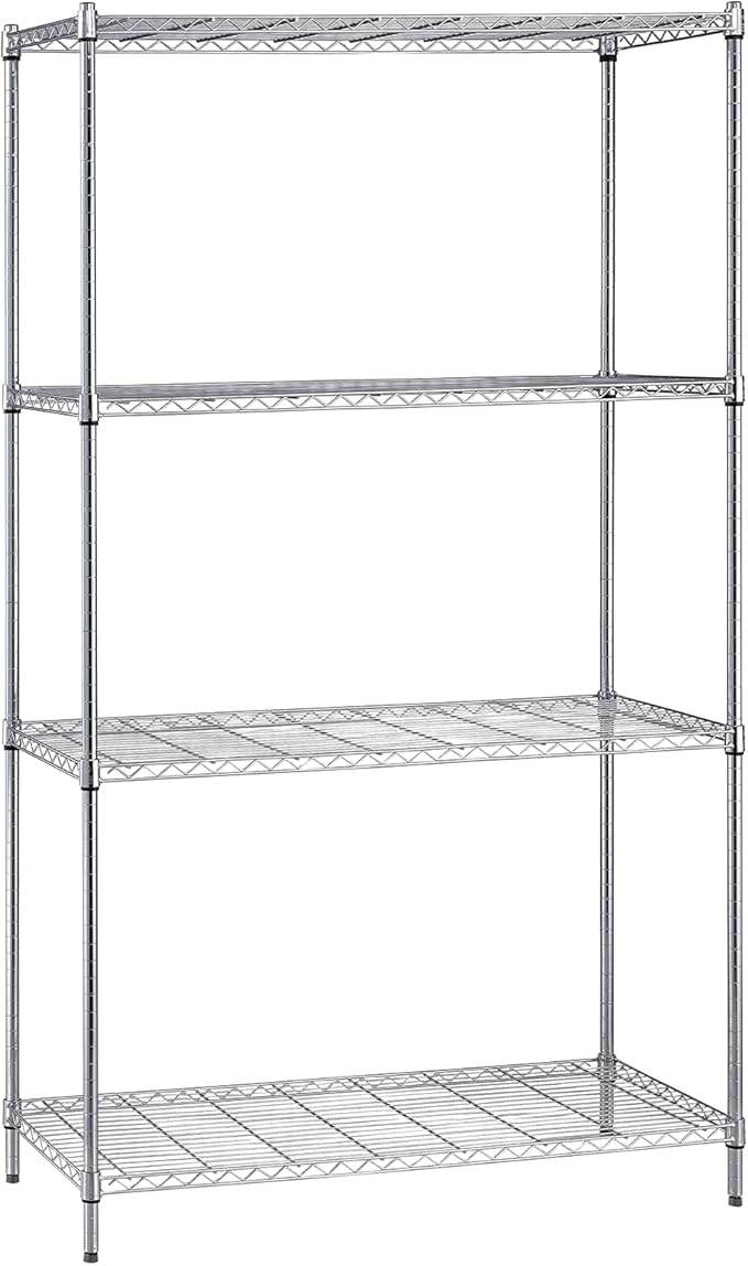 Quantum Storage Systems WR86-3048C Starter Kit Wire Shelves Chrome 4 Shelves 86" H x 48" W x 30" D