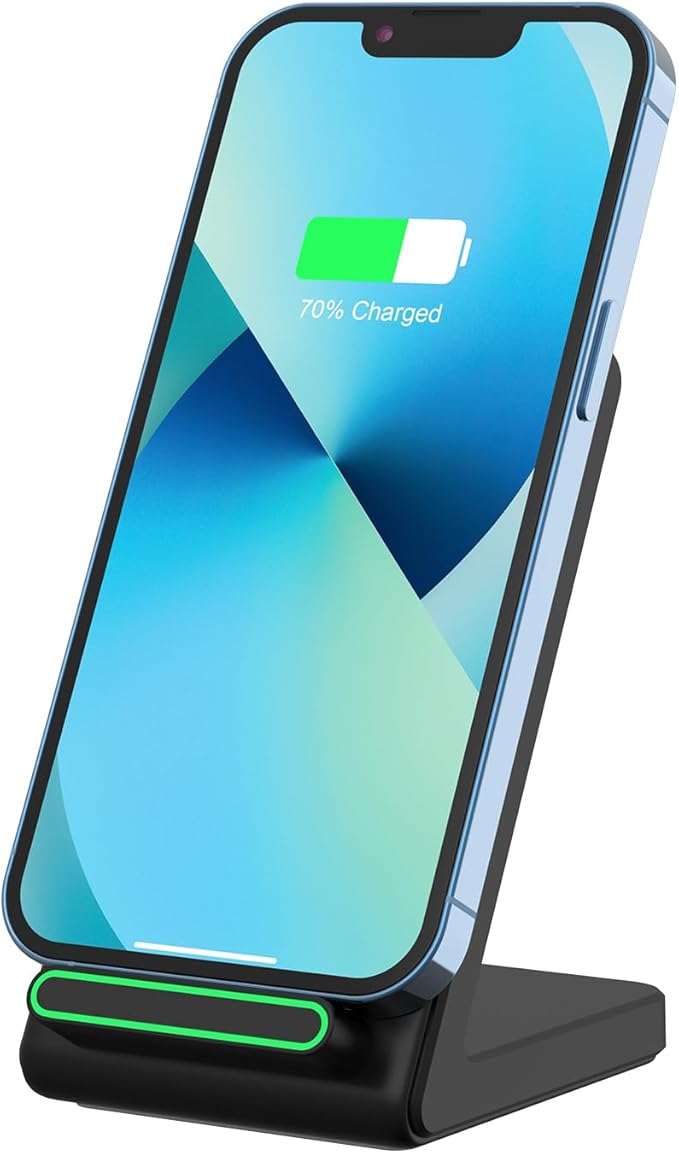 Fast Wireless Charger, 15W Wireless Charging Stand Compatible with Samsung Galaxy S24/S23/S22/S21/S20, for iPhone 17/16/15/14/13/12/11/XR/8, for Google Pixel 9 8 7,and More.