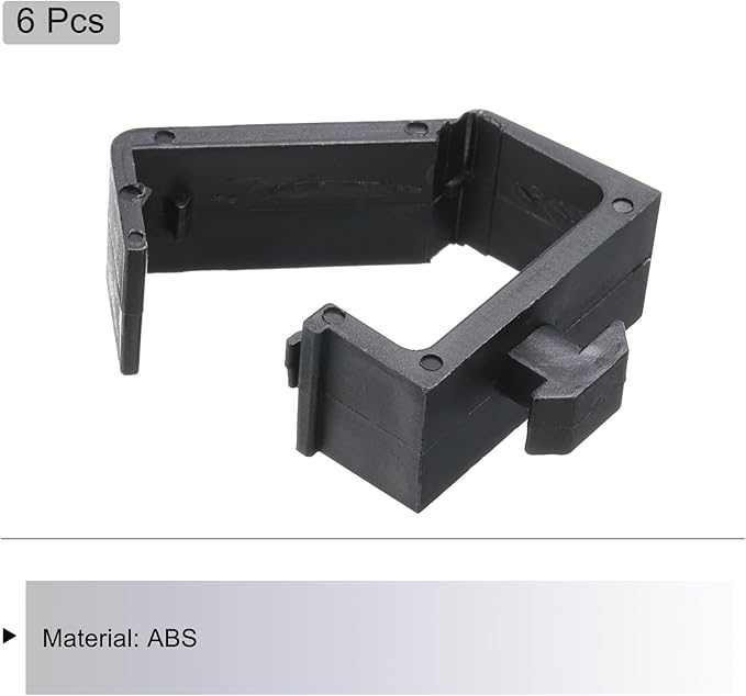MECCANIXITY 6Pcs Single Slot Flat Cable Clamp 28.5mm Hole Dia Wire Holder ABS for 40 Series European Standard Aluminum Extrusion Black