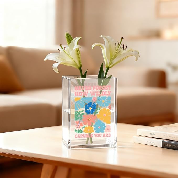 How Wildly Capable You Are Acrylic Cosmetic Organizer Pen Holder, Mental Health Desk Storage Accessory for Pencil, Inspirational Office Gifts for Coworker Leader Director Boss Bestie