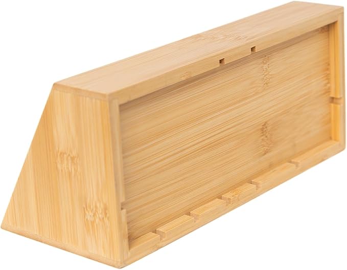 Bamboo Small Art Supply Organizer, Pen Holder Multifunctional Organizer Office Accessory Storage, Desk Organizer for Colored Pencil, Crayon, Paint Brushes, Makeup Organizer
