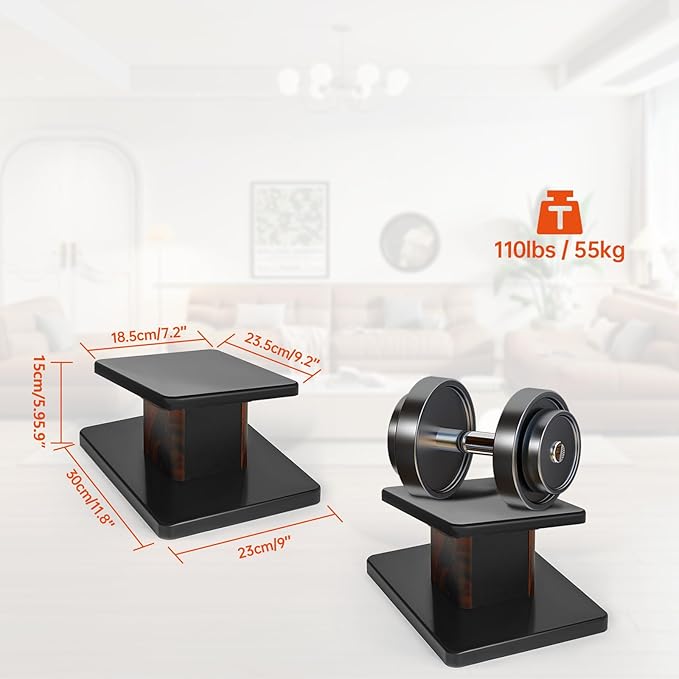 Pair-6 Inch (15CM)-Wood Speaker Stands for Home-Cinema HiFi Desktop and Satellite Speakers Monitor Stands