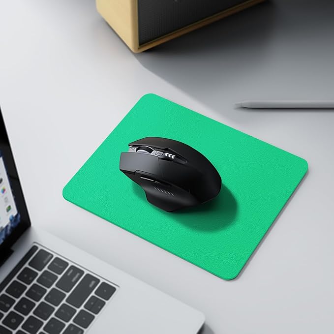 Leather Desk pad Protector, Office Mat, Large Mouse Mat, Non-Slip PU Leather Blotter, Laptop Desk Pad,Waterproof Laptop Computer Desk Keyboard Mat for Office/Work/Home/Decor (Green, 11in*8in)