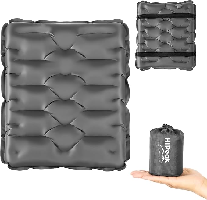 HiiPeak Inflatable Seat Cushion, Lightweight Stadium Seat Pad Camping Air Seat Cushion for Bleachers Backpacking Hiking Airplane Office Car Sports Events Concert