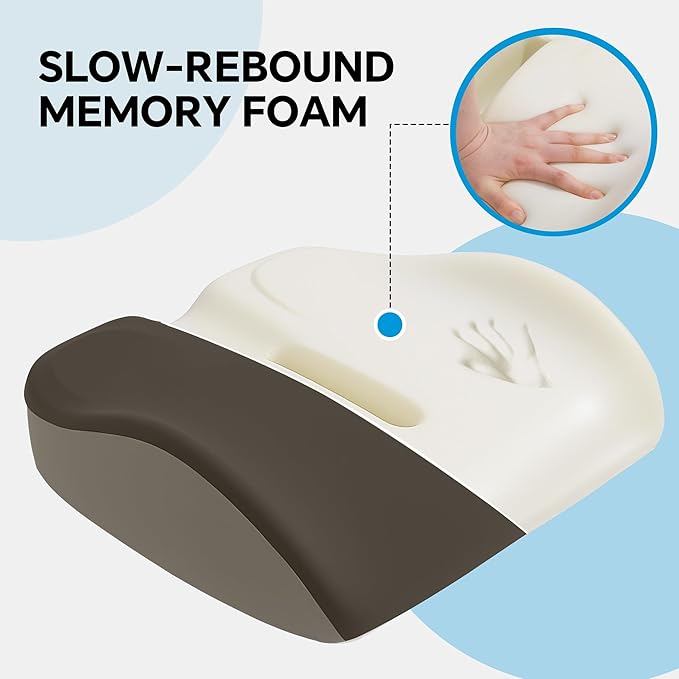 ROYALAY Ergonomic Recliner Cushions for Elderly, Memory Foam Recliner Cushions for Long Sitting, Chair Seat Pad for Back Pain with Detachable Cover(Brown)