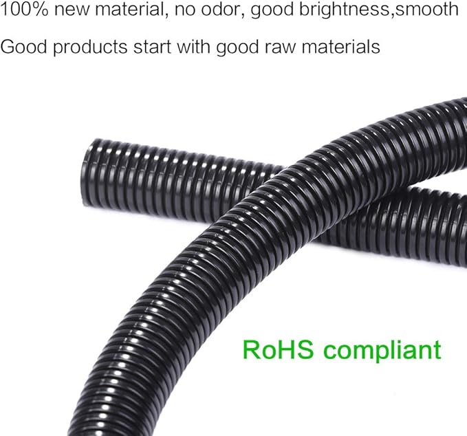 Alex Tech 25ft - 1 inch Split Wire Loom Tubing - Black