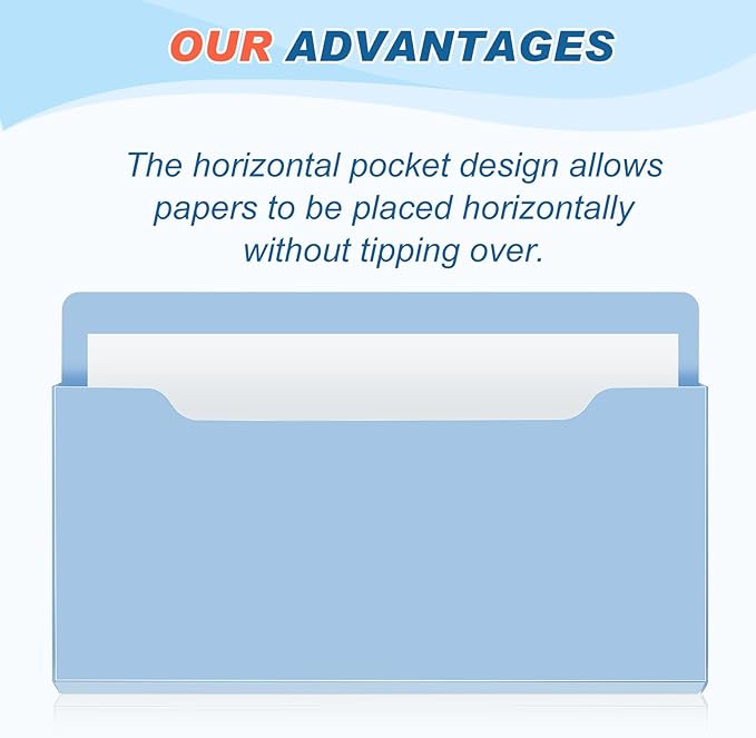 Fuutreo 6 Pcs Magnetic Wall File Organizer Magnetic Wall File Holder Refrigerator Magazine Holder for Mail Letters Paper(Vintage Boho,Horizontal-large)