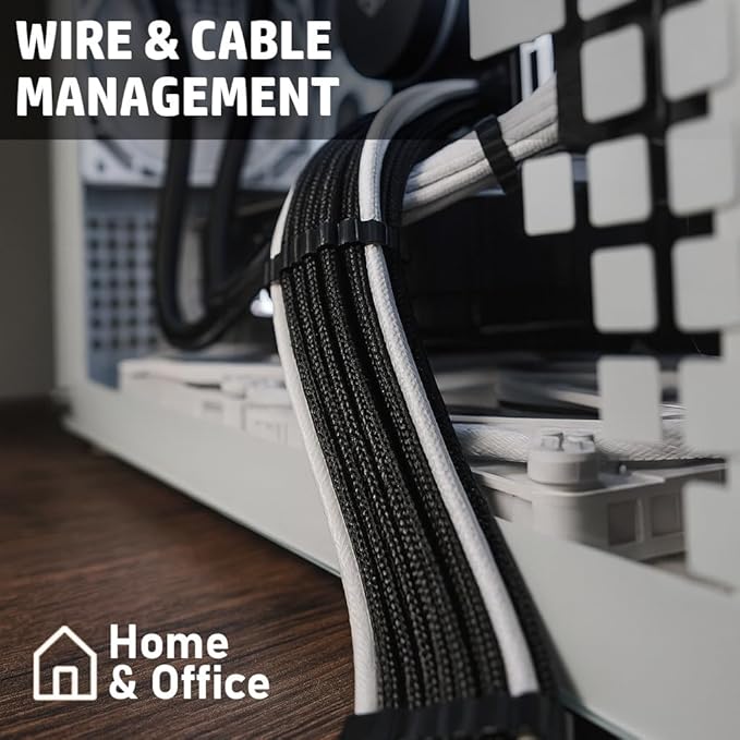MGI SpeedWare Braided Split-Sleeve Wire Loom for High-Temperature Automotive Harness and Home Cable Management 25 feet (1/8")