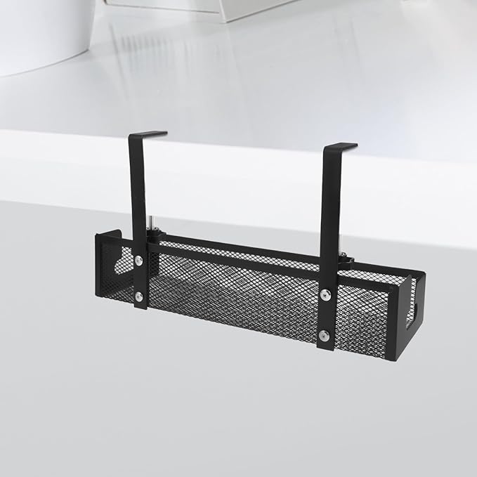 Desk Cable Management Tray Metal Cord Organizer Cable Raceways Wire Organizer for Home and Office Cord Management with No Drill Installation Large 40cm