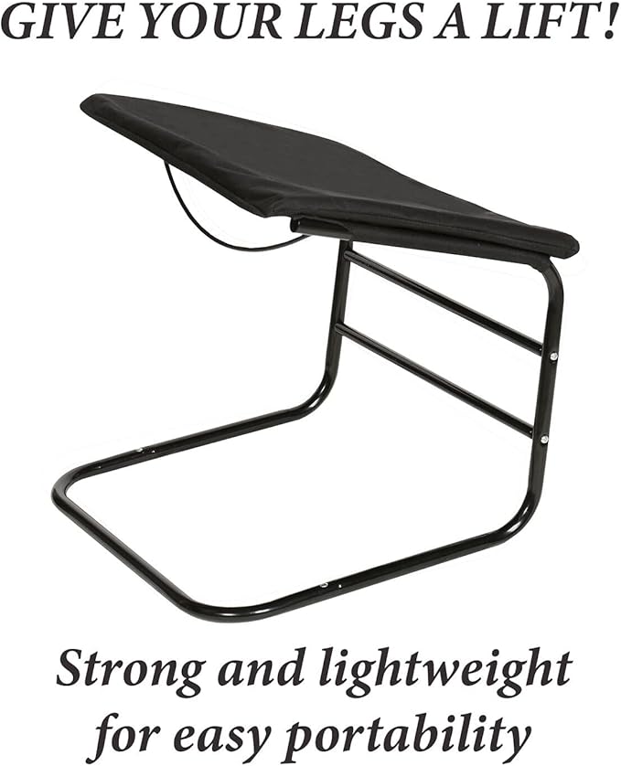 ETNA Ottoman Foot Rest Footstool - Supportive Leg Rest for Chair Sofa Couch - Office Footrest Under Desk Foot Hammock - Black Padded Foot Stool