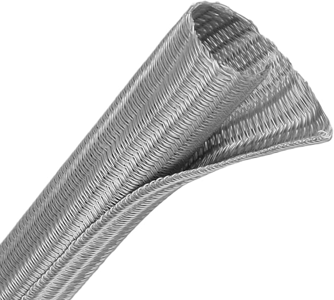 Wire Loom Tubing, 10ft Split Braided Cable Management Sleeve, Flexible Mesh Cord Protector Cable Sleeve for TV Computer (Grey, 3/8")