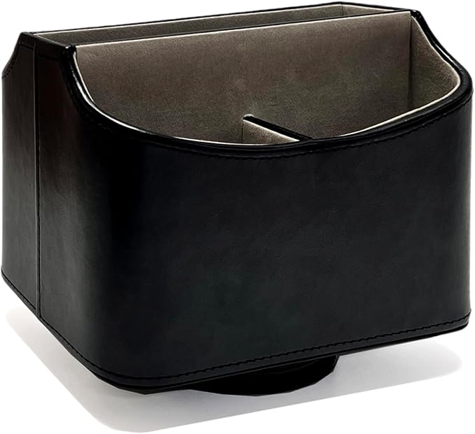 UnionBasic Rotating Desk Organizer, 360 Desk Spinning Caddy, Desktop TV Guide/Mail/Media/Remote Controller Holder Organizer,Black