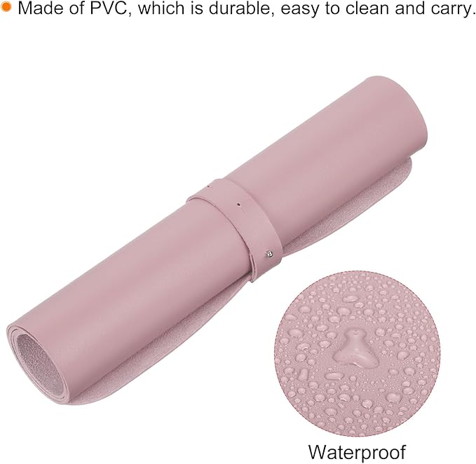 PATIKIL 24"x12" Desk Mat Protector, PVC Non-Slip Waterproof Mouse Pad Writing Mat for Office Home, Pink