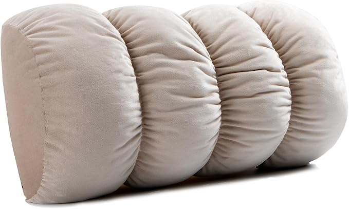 ALIBO Nonslip Recliner Lumbar Support Roll with Decorative Striped Flower Adjustable Low Back Pain Relief Pillow for Office Chair,Sofa,Car,and Travel Lumbar Pillow with Strap,17.3"X8.6"X5