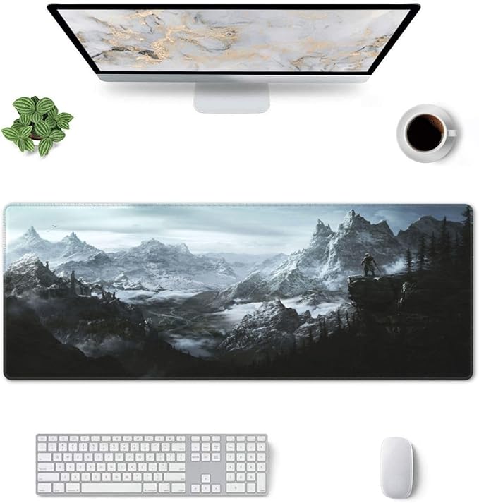 Generic Mouse Pad Non-Slip Rubber Base Mouse Pad Waterproof Desk Writing Mat for Office Home 12x31.5in, Black4