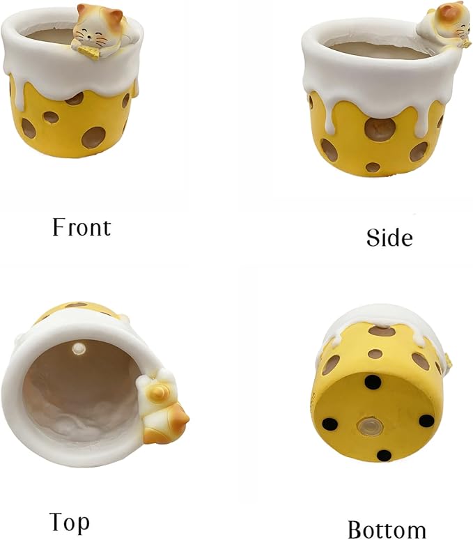 Cute Small Pen Pencil Holder, Kawaii Resin Cat Dog Dinosaur Rabbit Animal Paper Clip Toothbrush Mini Storage Organizer Office Desk Decorations