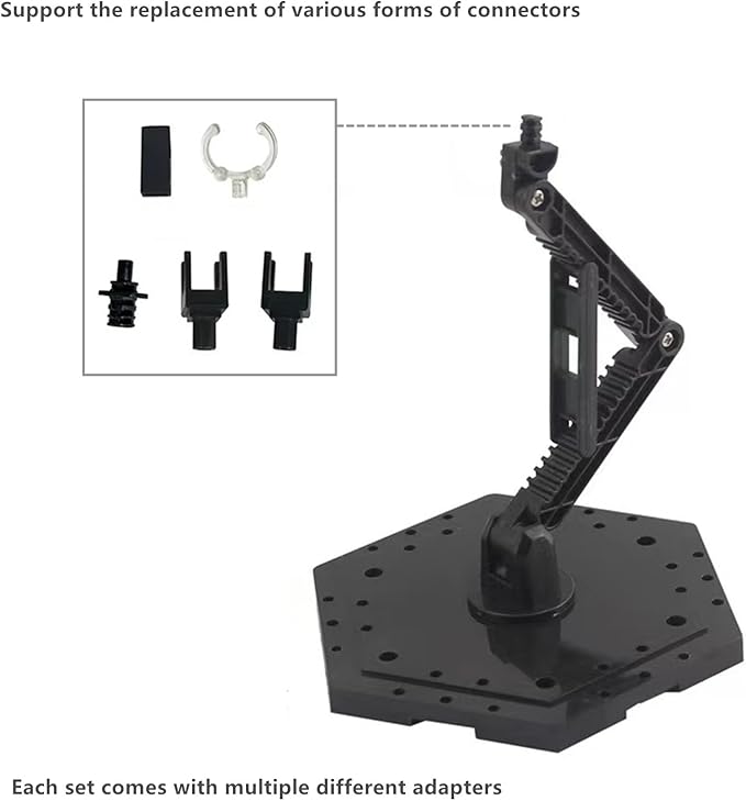 2-Pieces Model Kit Display Stand and Runner Storage System with Action Base, Suitable for Model Stand and HG, MG and RG Model Character Display Stand，Black.(Combination Set)
