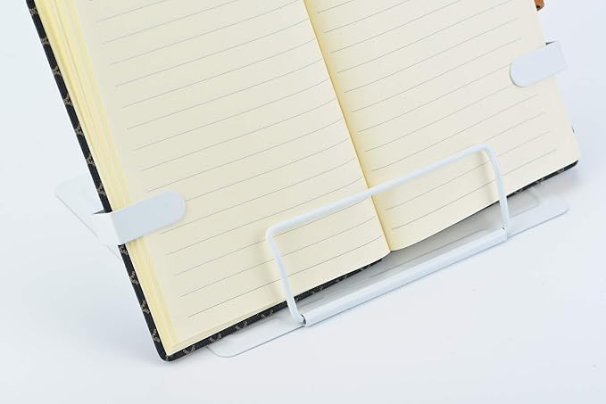 Citmage Desk Book Stand Document Holder Heavy Duty Metal Reading Stand for Book Magazine Menu Speech with 6 Adjustable Positions (Upgrade Edition White)